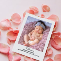 2 photo Birth Announcement card | Newborn card
