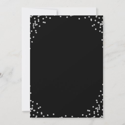 2 Photo Black Silver Birthday Invitation 