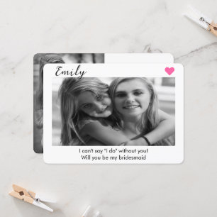 2 Photo Bridesmaid or Maid of Honor Proposal  Invitation