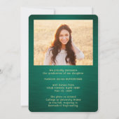 2 Photo Brushed Green & Gold Graduation Class Year Announcement (Back)