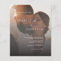 2 Photo Budget Simple Modern Wedding Invitation