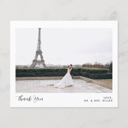 2 Photo Calligraphy Wedding Thank You Card Flyer