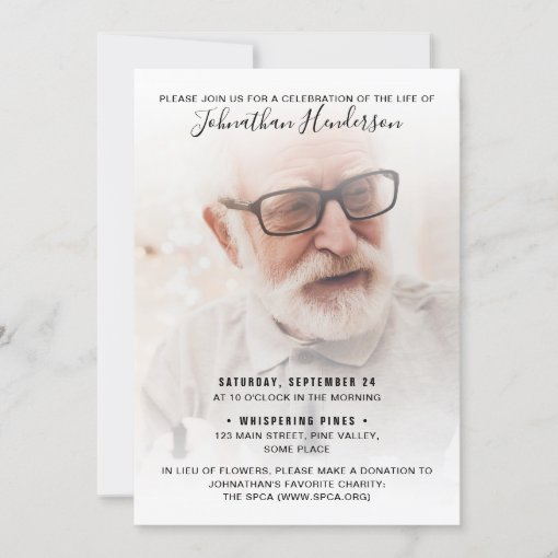 2-Photo Celebration of Life/Funeral/Memorial Invitation | Zazzle