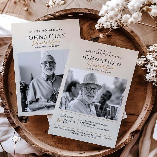 2-Photo Celebration of Life/Funeral/Memorial Invitation (Creator Uploaded)