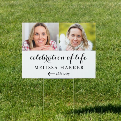 2 Photo Celebration Of Life Funeral This Way  Sign