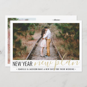 2 Photo Change of Plans Wedding New Years Holiday Save The Date