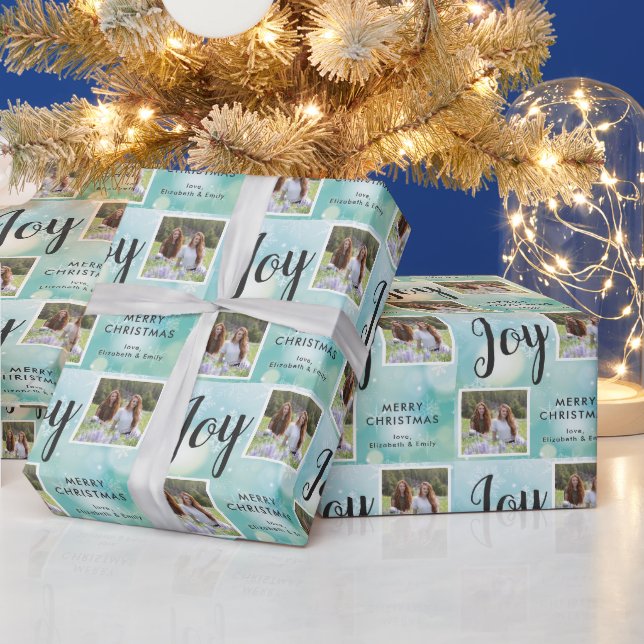2 Photo Christmas Holiday Joy Wrapping Paper (Holidays)