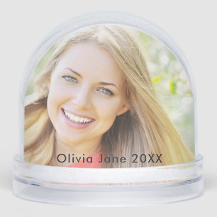 2 Photo Christmas Holiday Modern Snow Globe