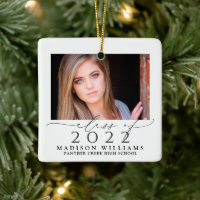 2 Photo Class of 2022 Elegant Script Graduation