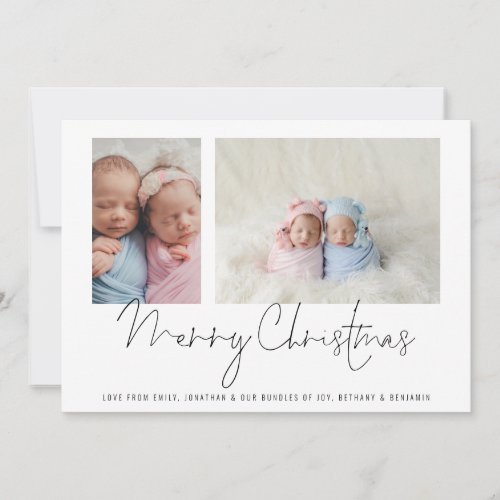 2 Photo Collage Baby Twins First Christmas