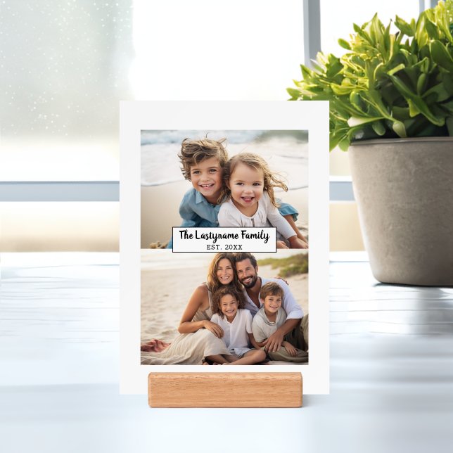 2 Photo Collage Family Name - Horizontal Pics Holder (Insitu 1)