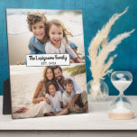 2 Photo Collage Family Name - Horizontal Pics Plaque<br><div class="desc">Use up to two horizontal or selfie phone photos to create a unique and personal gift. If you need to adjust the pictures,  click on the customize tool to make changes.</div>
