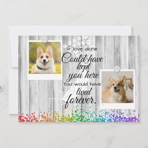 2 Photo Collage Pet Memorial Remembrance  Card