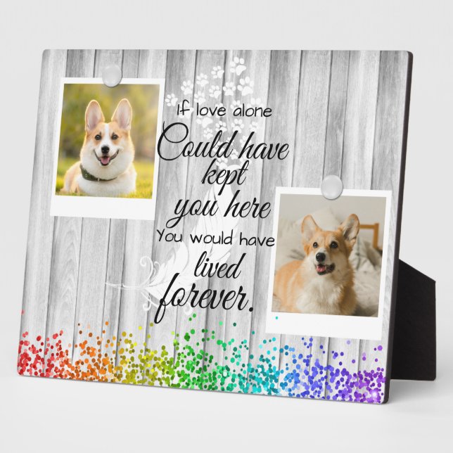 2 Photo Collage Pet Memorial Remembrance Plaque (Side)