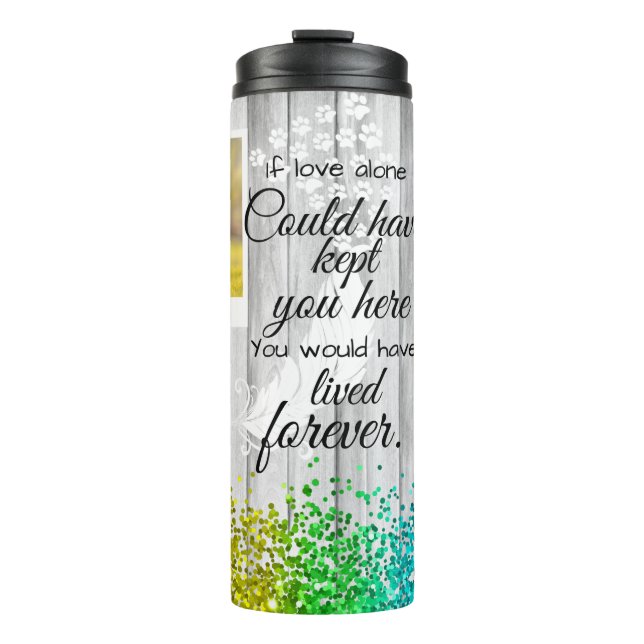 2 Photo Collage Pet Memorial Remembrance  Thermal Tumbler (Front)