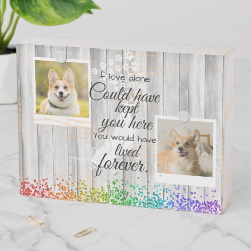 2 Photo Collage Pet Memorial Remembrance  Wooden Box Sign