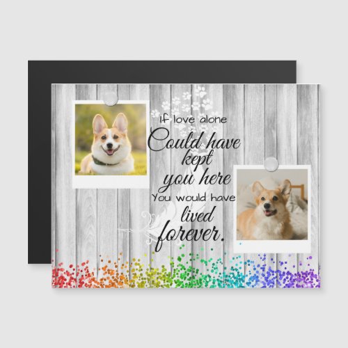 2 Photo Collage Pet Remembrance Magnetic Card