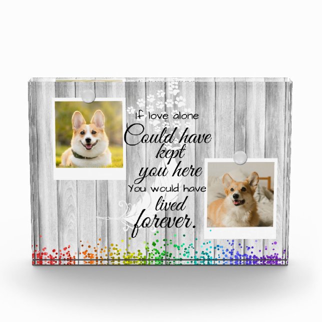 2 Photo Collage Pet Remembrance Photo Block (Front)