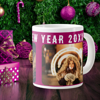 2 Photo Collage Purple Happy New Year 2024