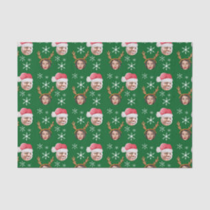 2 Photo Collage Santa and Reindeer Tissue Paper