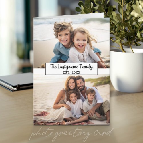 2 Photo Collage with Text for Family Name Card