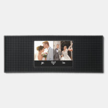 2 photo collages and text Personalized wedding bar