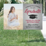 2 Photo Congrats Red Gray & Black Graduation Yard Sign