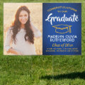 2 Photo Congrats Royal Blue Gold Yellow Graduation Sign | Zazzle