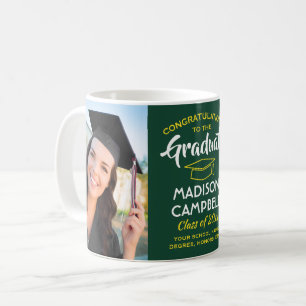 2 Photo Congratulations Graduate Green and Gold Coffee Mug
