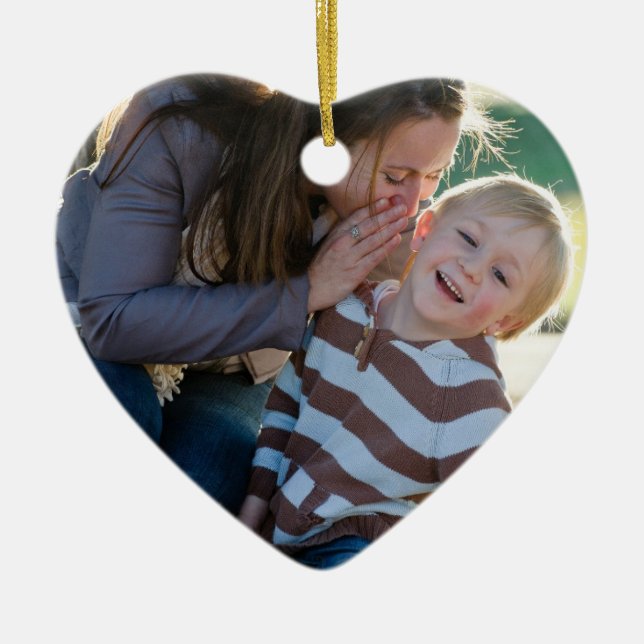 2 Photo Custom  Ceramic Ornament (Front)