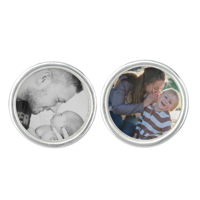 2 Photo Custom Double Sided  Cufflinks (Front)