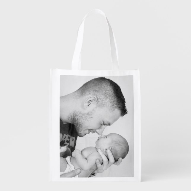 2 Photo Custom Double Sided  Grocery Bag (Front)