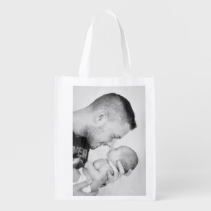 2 Photo Custom Double Sided  Grocery Bag