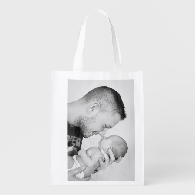 2 Photo Custom Double Sided  Grocery Bag (Front)