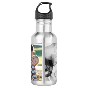 2 Photo Custom Double Sided  Stainless Steel Water Bottle