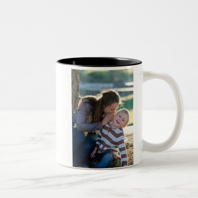 2 Photo Custom Double Sided  Two-Tone Coffee Mug (Right)