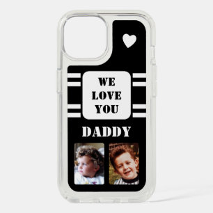 2 photo daddy love heart white black iPhone 15 case