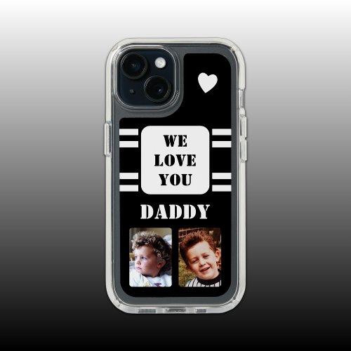 2 photo daddy love heart white black iPhone 15 case