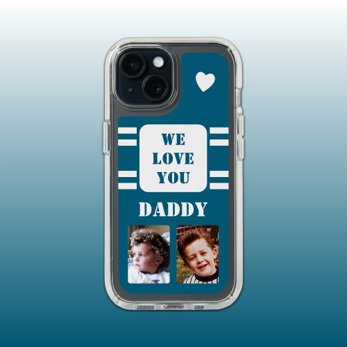 2 photo daddy love heart white blue iPhone 15 case