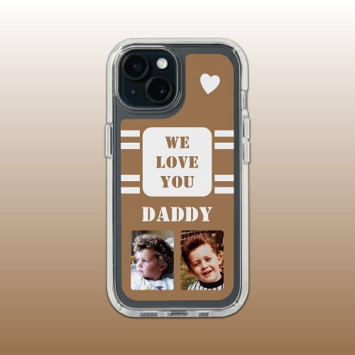 2 photo daddy love heart white brown iPhone 15 case