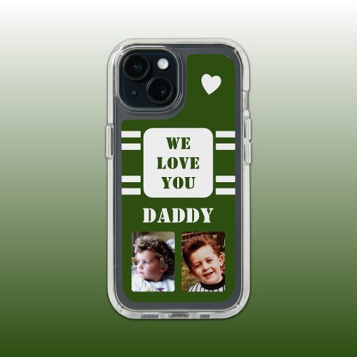 2 photo daddy love heart white green iPhone 15 case