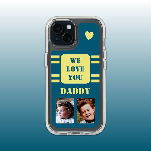 2 photo daddy love heart yellow blue iPhone 15 case