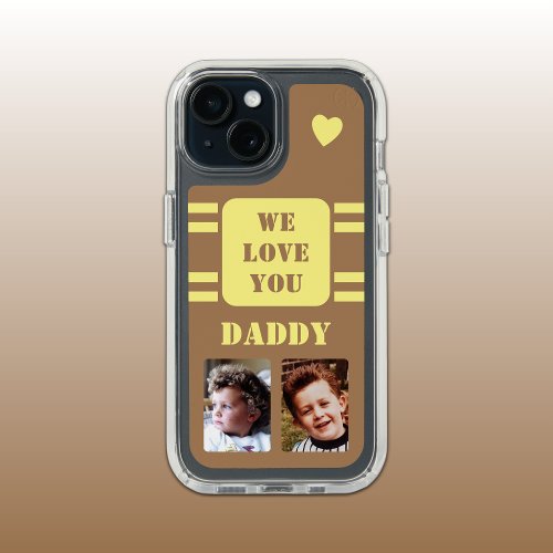 2 photo daddy love heart yellow brown iPhone 15 case