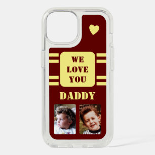 2 photo daddy love heart yellow burgundy iPhone 15 case