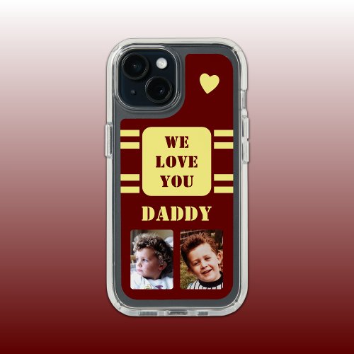 2 photo daddy love heart yellow burgundy iPhone 15 case