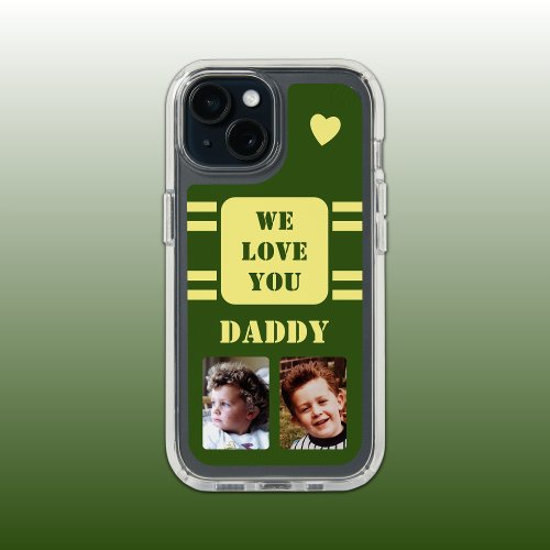 2 photo daddy love heart yellow green iPhone 15 case