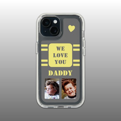 2 photo daddy love heart yellow grey iPhone 15 case
