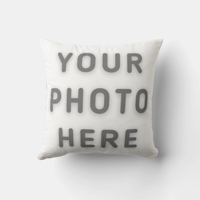 2 Photo Double-sided DIY Front Back Template Throw Pillow (Back)