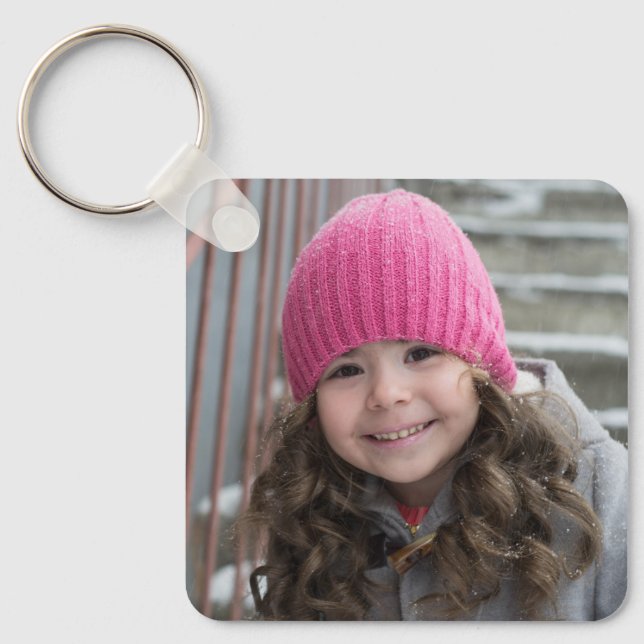 2 Photo Double Sided Easy Upload Cute Gift  Keychain (Front)