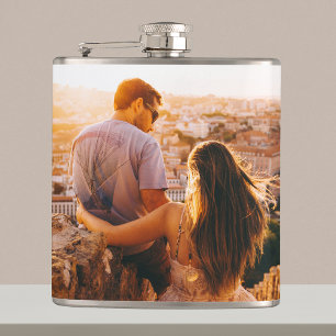 2 Photo Double Sided Edge Print Template Flask